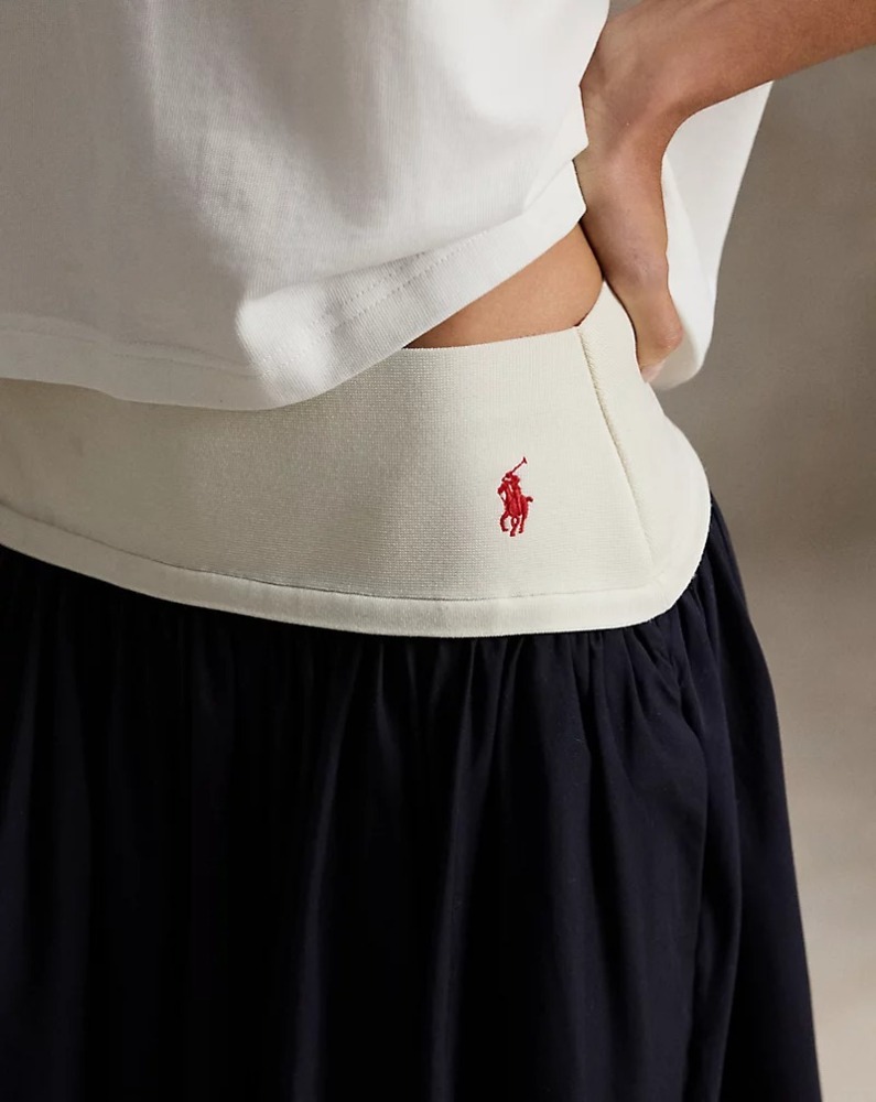 A-Line Skirt with Contrasting Waistband