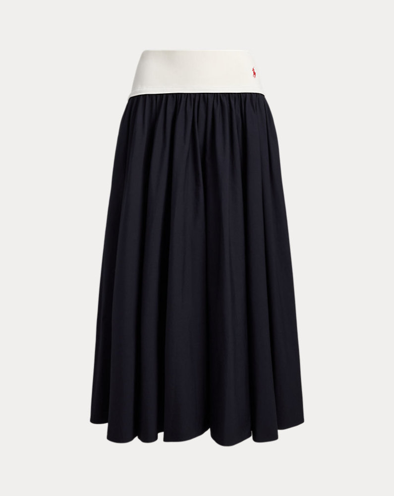A-Line Skirt with Contrasting Waistband
