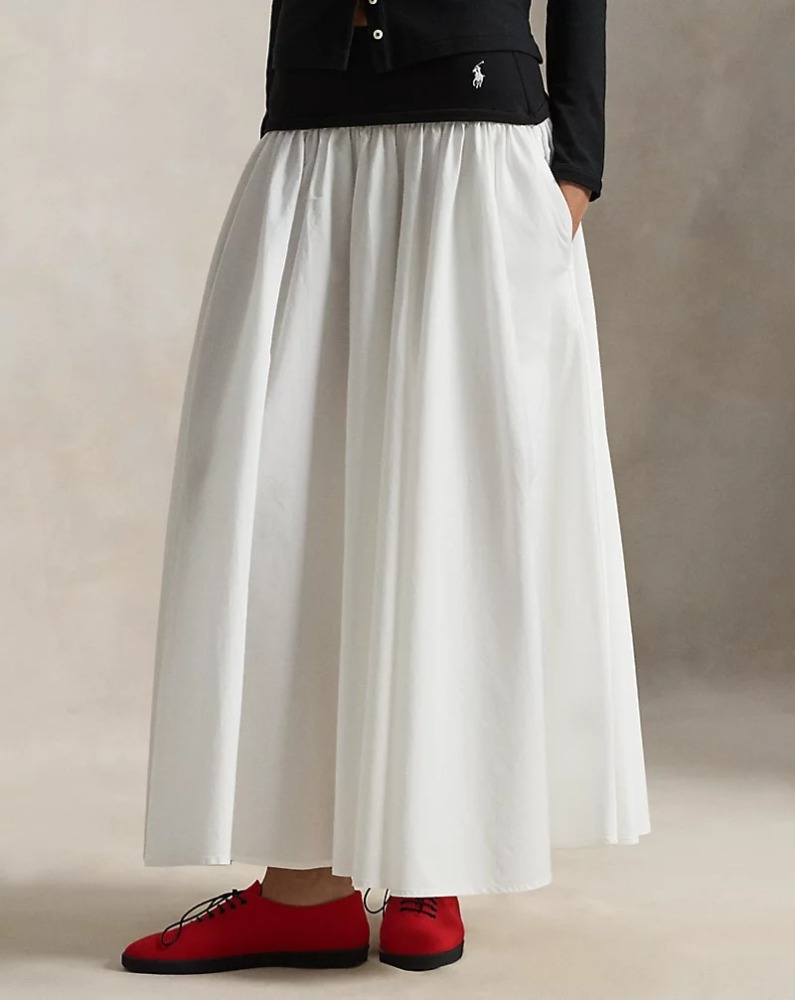 A-Line Skirt with Contrasting Waistband