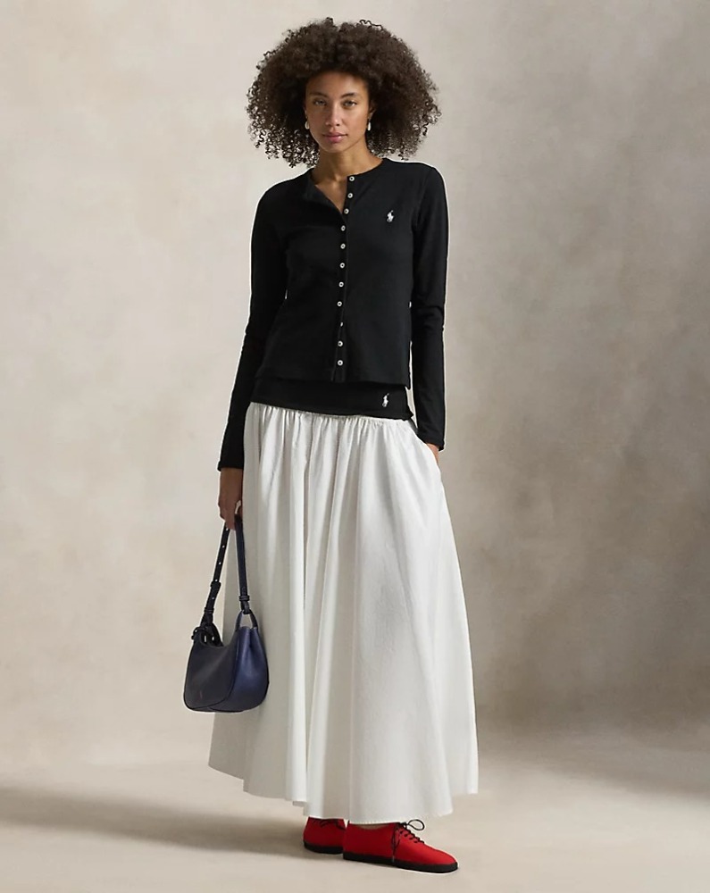 A-Line Skirt with Contrasting Waistband