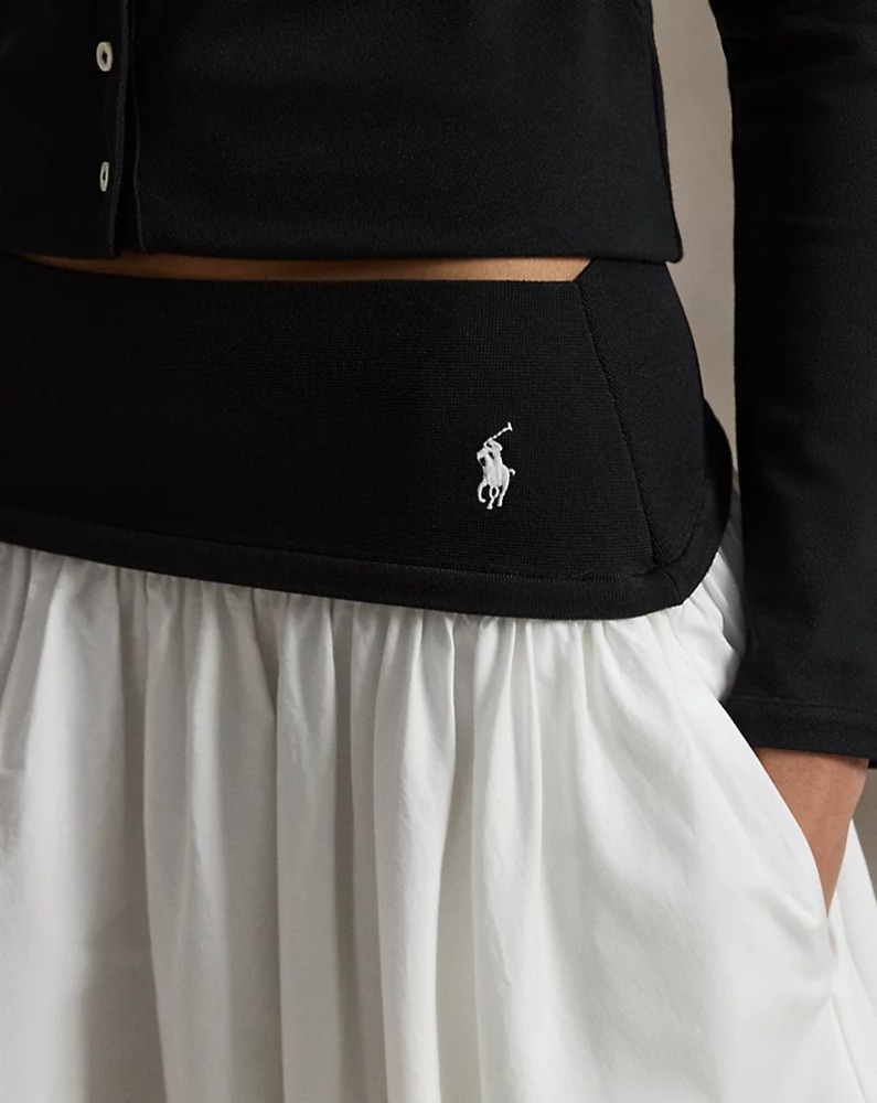 A-Line Skirt with Contrasting Waistband