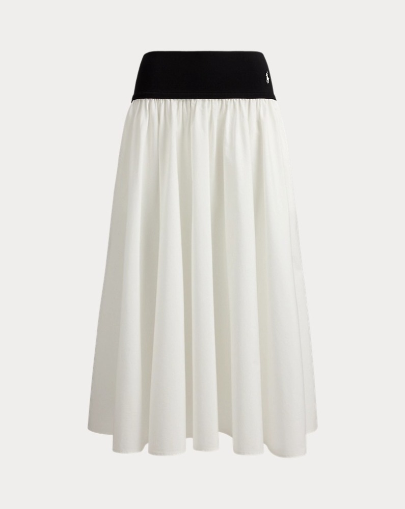 A-Line Skirt with Contrasting Waistband