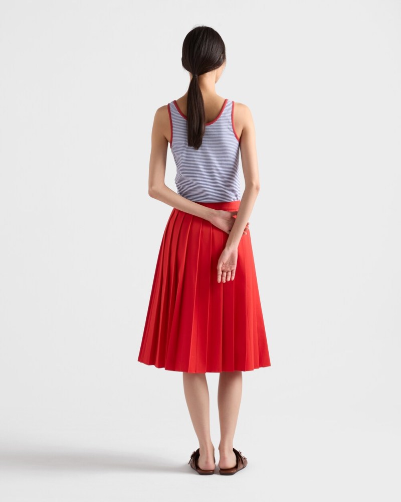 Striped cotton jersey tank top