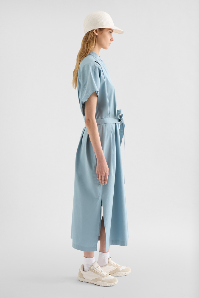 Cotton Poplin Belted Dress