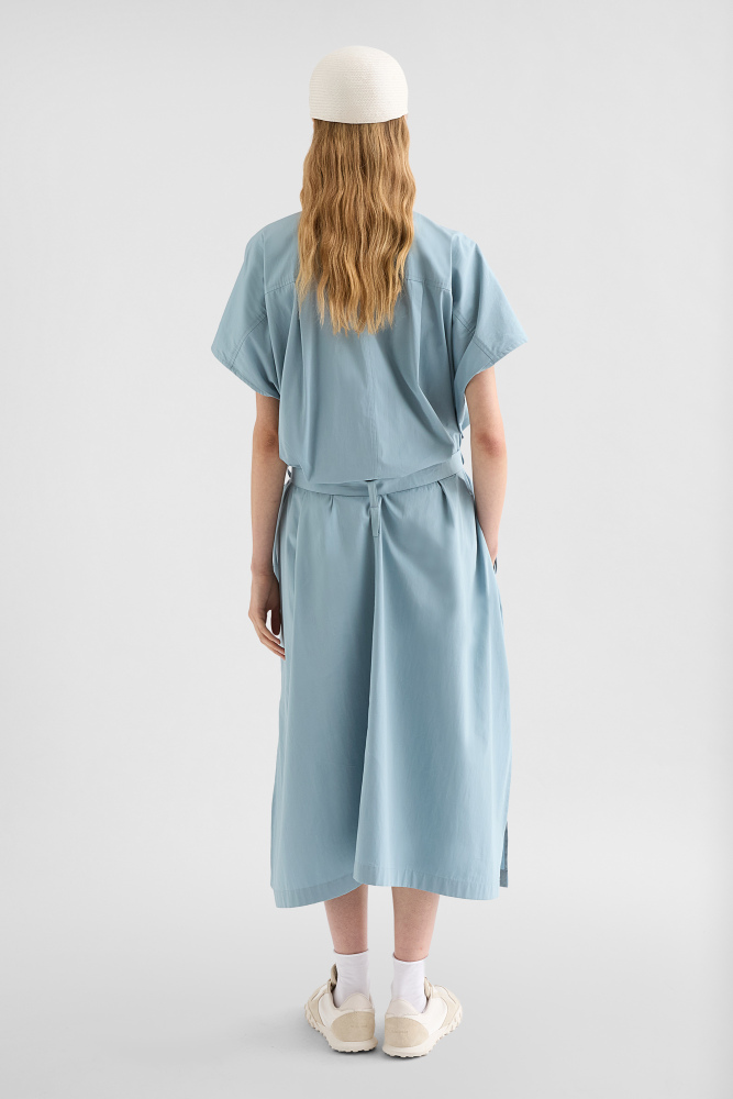 Cotton Poplin Belted Dress
