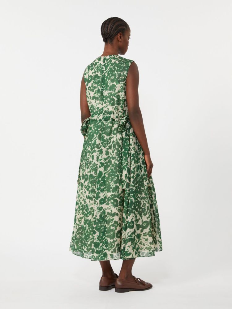 Printed ramie canvas dress