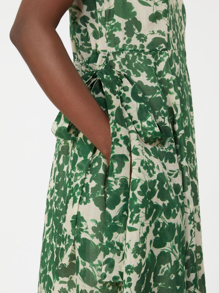 Printed ramie canvas dress