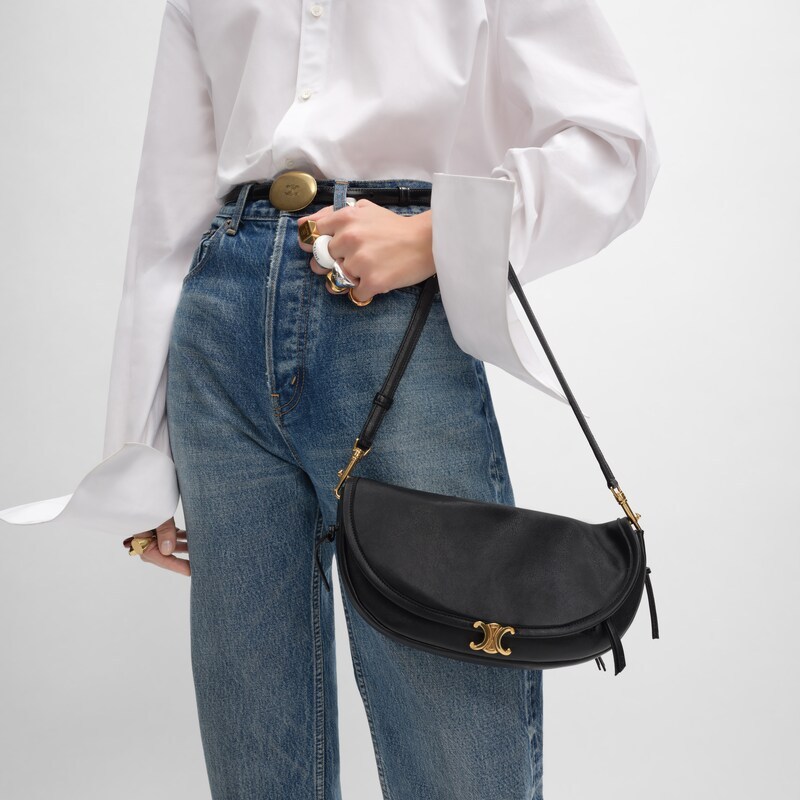 LITTLE HALFMOON SOFT TRIOMPHE IN SUPPLE SHINY LAMBSKIN