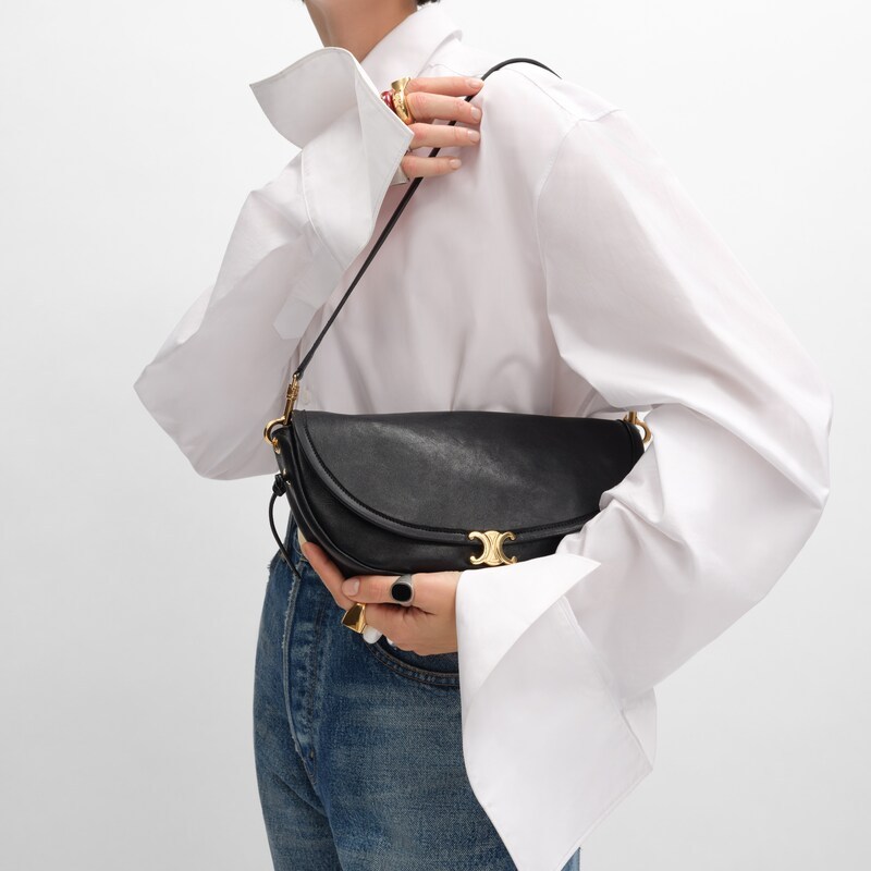 LITTLE HALFMOON SOFT TRIOMPHE IN SUPPLE SHINY LAMBSKIN