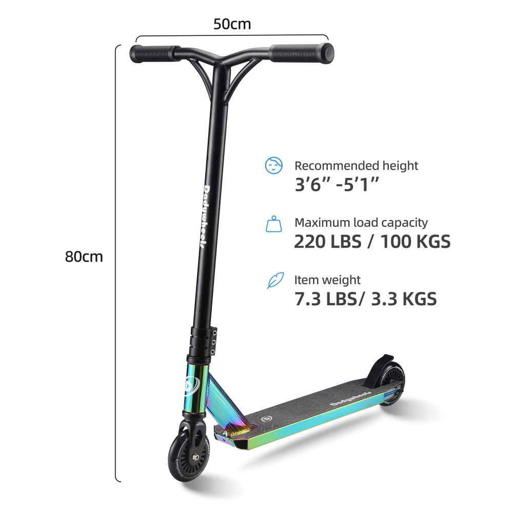Pro Scooter for Kids 6+ | 31.5" Height & 220 LBS Limit | Durable Trick Scooter for Skate Park & Street