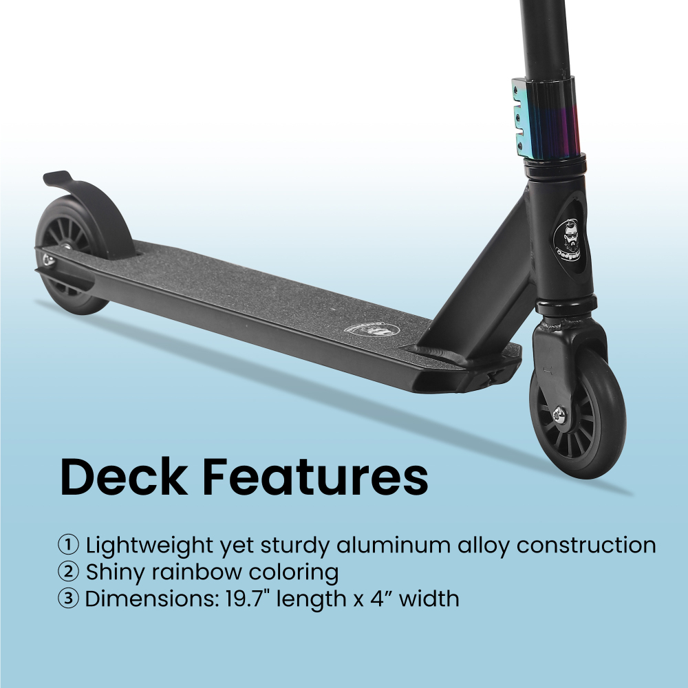 Pro Scooter for Teens and Adults (5'1" to 6'1") | 36.6" Height & 250 LBS Weight Capacity | Durable Steel & Aluminum Trick Scooter with 100mm Wheels & ABEC-9 Bearings for Street & Skate Park