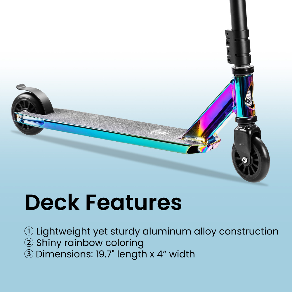 Pro Scooter for Teens and Adults (5'1" to 6'1") | 36.6" Height & 250 LBS Weight Capacity | Durable Steel & Aluminum Trick Scooter with 100mm Wheels & ABEC-9 Bearings for Street & Skate Park