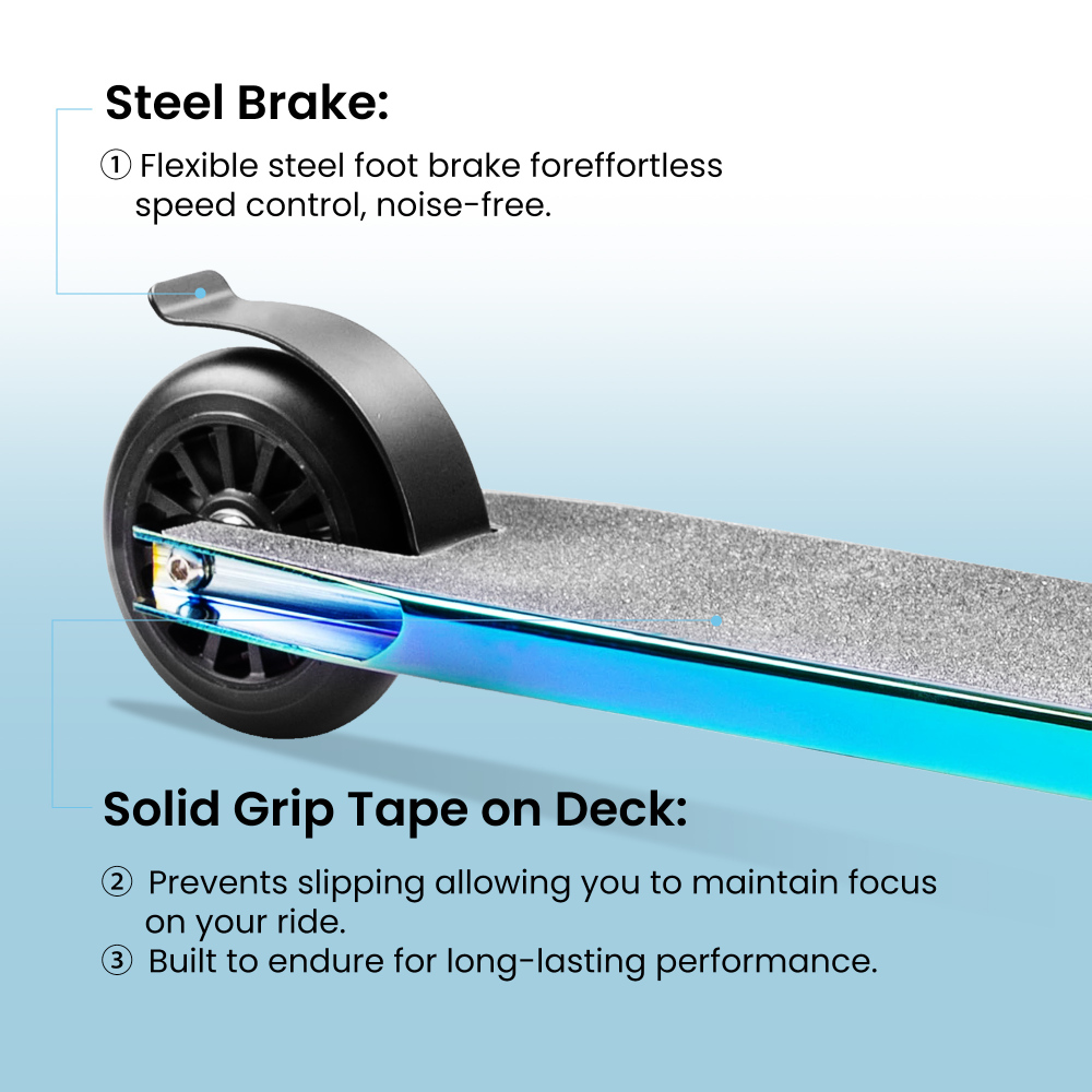 Pro Scooter for Teens and Adults (5'1" to 6'1") | 36.6" Height & 250 LBS Weight Capacity | Durable Steel & Aluminum Trick Scooter with 100mm Wheels & ABEC-9 Bearings for Street & Skate Park