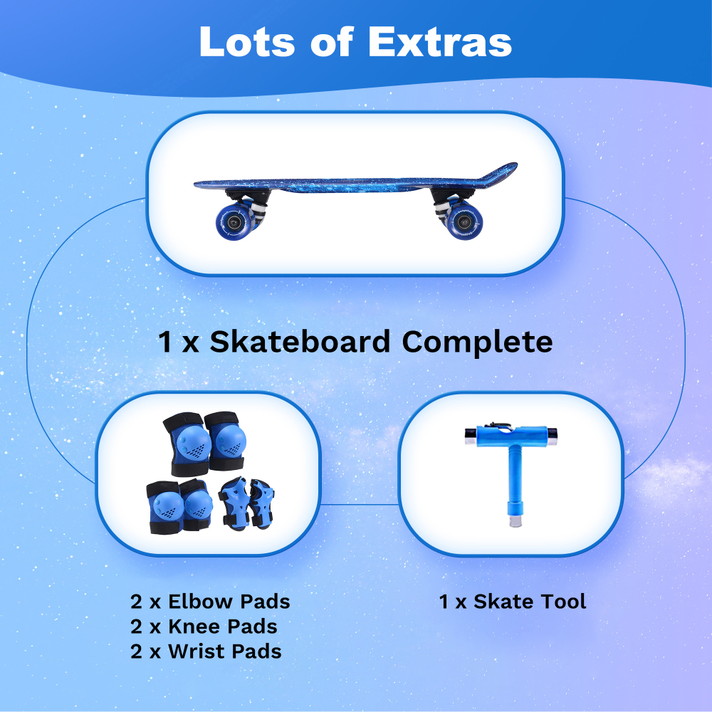22" Kids Skateboard with LED Light-Up Wheels – Ultimate Beginner Skateboard Kit for Ages 3+