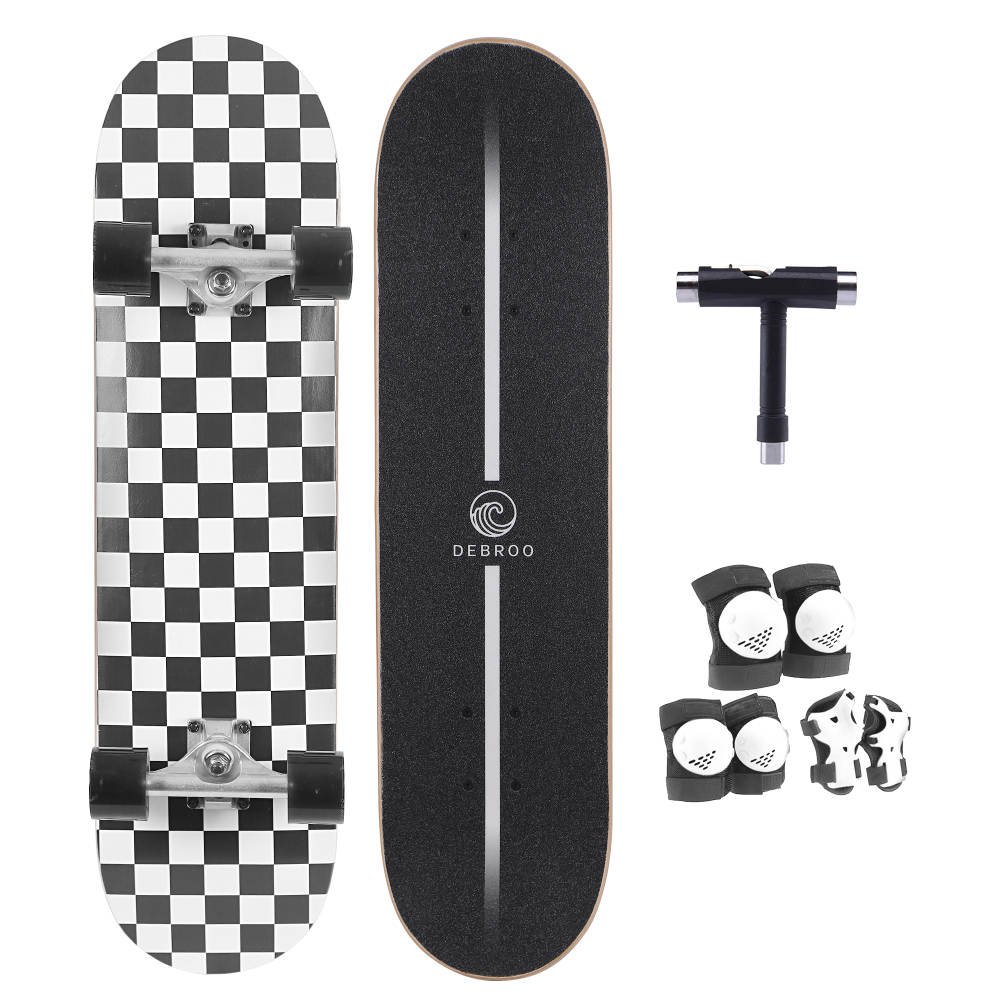 31" Complete Skateboard with LED Light-Up Wheels – Ultimate Beginner to Intermediate Deck for Boys & Girls – Full Protective Gear Set Included
