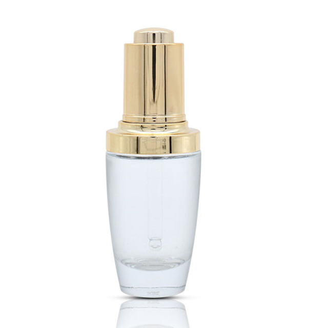 30ml 60ml Empty Cosmetic Dropper Bottles Glass Material Golden Cap