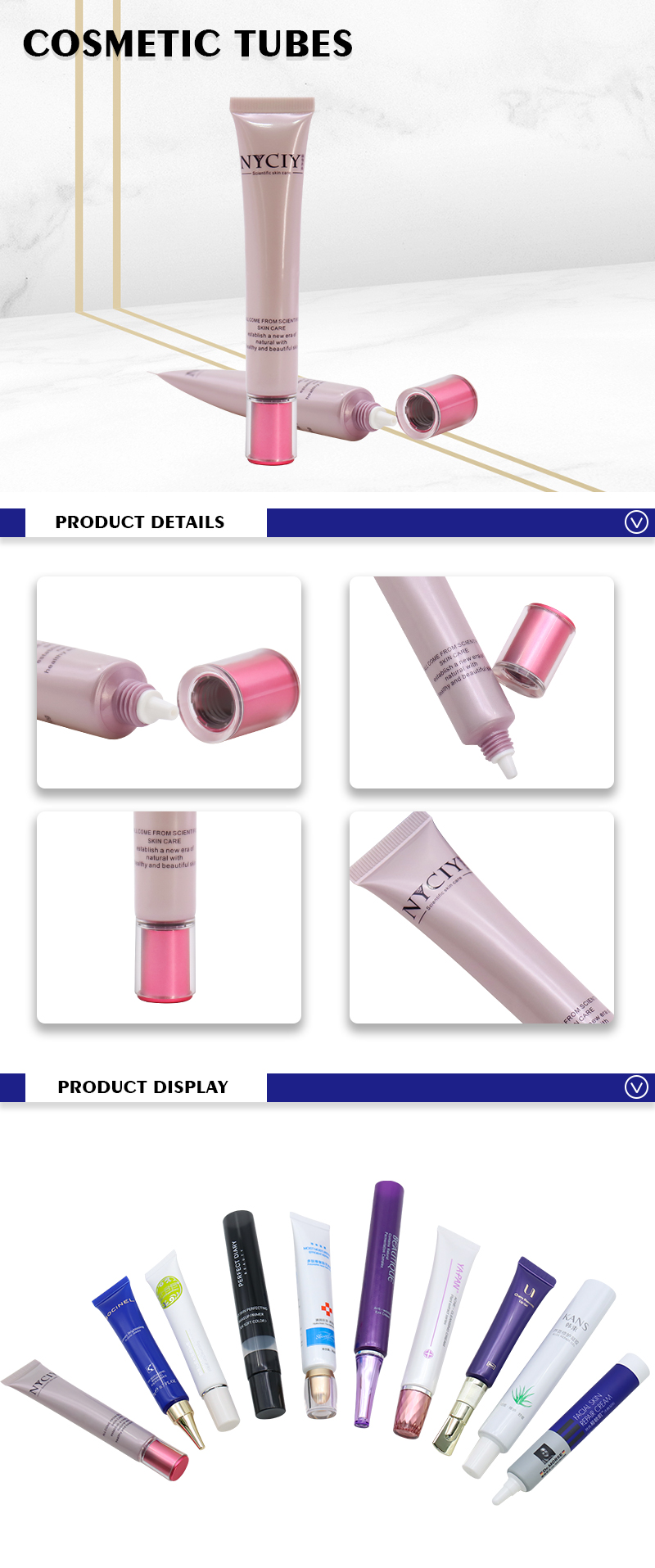 plastic nozzle tubes for eye cream