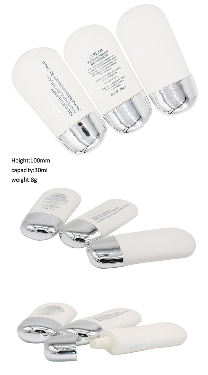 Silk Printing White HDPE Plastic Cosmetic Container 120MM Height 30Ml
