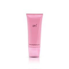 Pink Flat Plastic Cosmetic Packaging Tube / Cosmetic Tube Containers