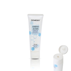 Custom PE White Plastic Cosmetic Tubes , Makeup Squeeze Soft Tube