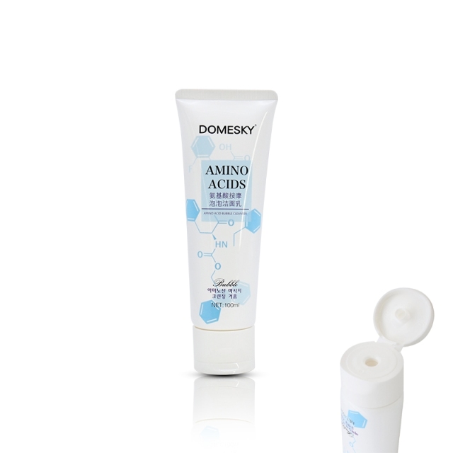 Custom PE White Plastic Cosmetic Tubes , Makeup Squeeze Soft Tube