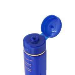 Oval Plastic Cosmetic Tubes For Face Cleanser Silk Printing Blue Color