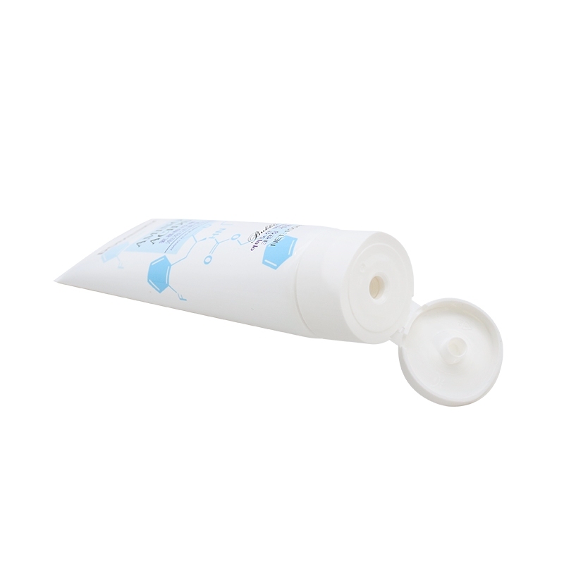 Custom PE White Plastic Cosmetic Tubes , Makeup Squeeze Soft Tube