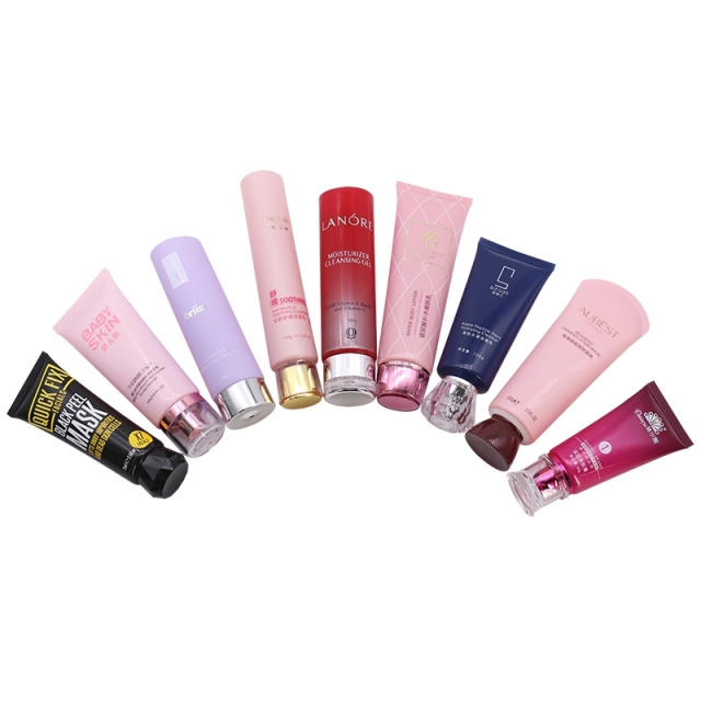 Pink PE Plastic Squeeze Tubes For Cosmetics Skincare 100g With Screw Cap