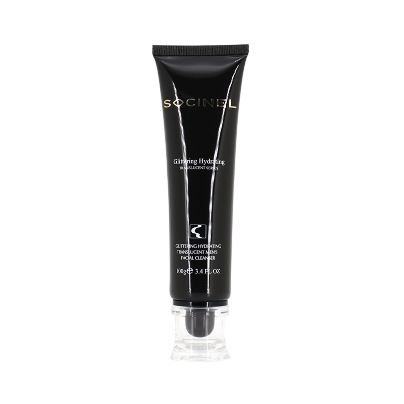 Empty 100ml Plastic Cosmetic Tubes With Acrylic Transparent Cap