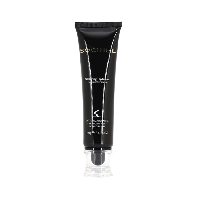 Empty 100ml Plastic Cosmetic Tubes With Acrylic Transparent Cap