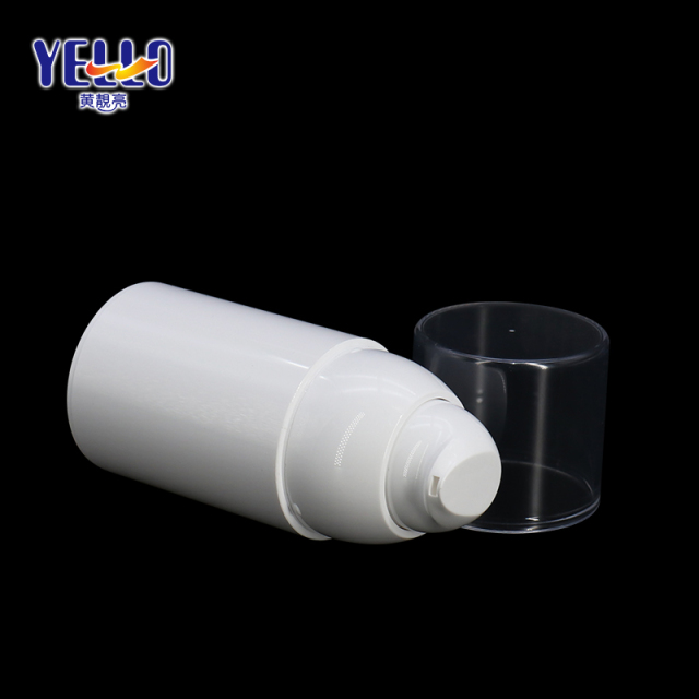 White Refillable Plastic Cosmetic Container Airless Pump For Skin Care Products