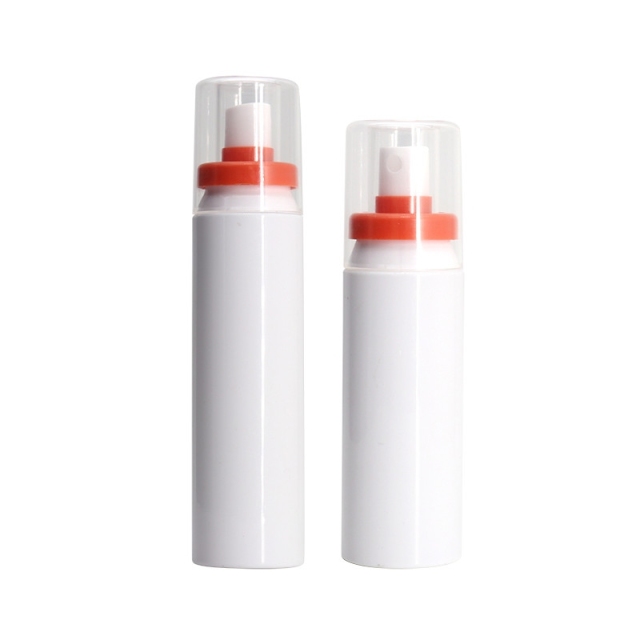 White Color Plastic Cosmetic Spray Bottles Round Shape Silk Printing