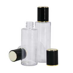 Custom Color Clear Empty Lotion Bottle Screw Cap For Skincare Cylinder Shape