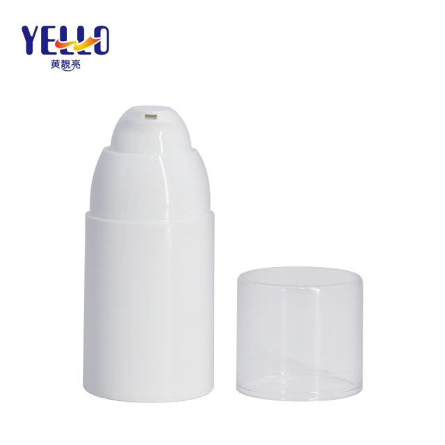 White Refillable Plastic Cosmetic Container Airless Pump For Skin Care Products