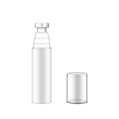 40Ml Airless Pump Bottles , White PET Plastic Empty Lotion Containers