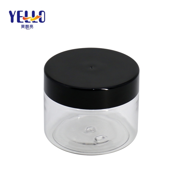 Round Transparent Cosmetic Cream Jar With Screw Lid / Facial Mask Container
