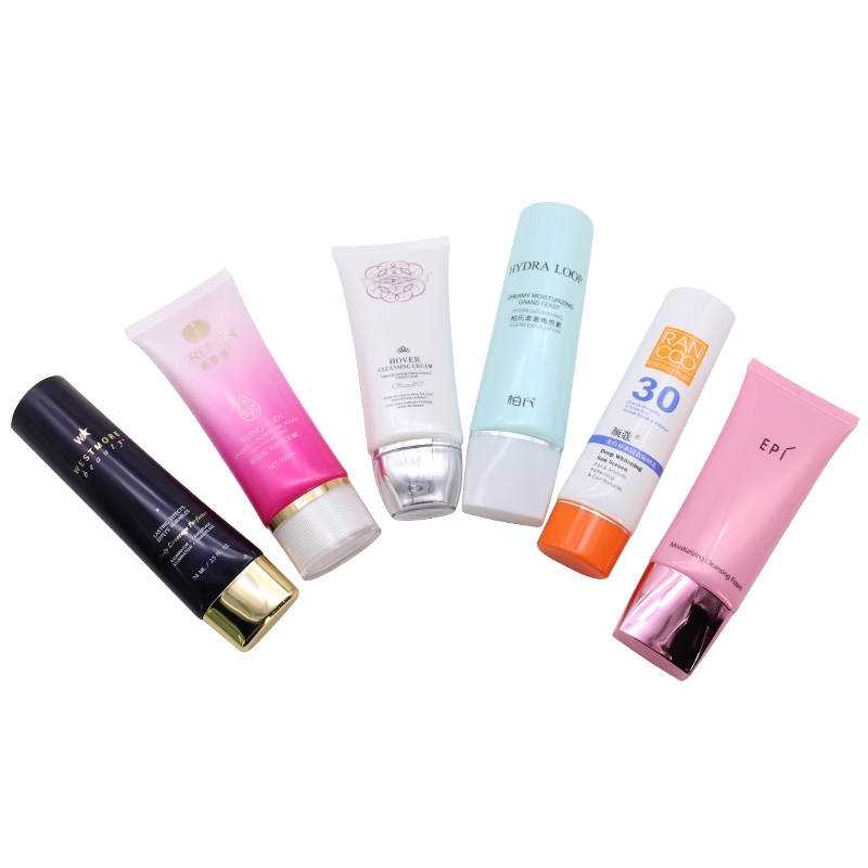 PE Plastic Squeeze Tubes , Rose Red Cosmetic Tube Containers Printing Logo