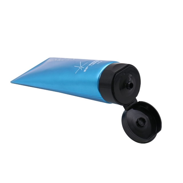 Blue 100ml 120ml Laminated Plastic Cosmetic Tubes With Flip Top Cap