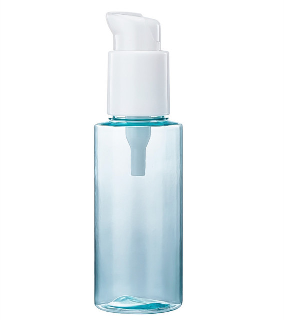 100ml PET Lotion Pump Bottle , Blue Plastic Empty Cream Container