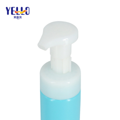 Blue Round Cosmetic Soap Foam Pump Bottle 200ml PET Plastic For Facial Cleanser