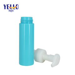 Blue Round Cosmetic Soap Foam Pump Bottle 200ml PET Plastic For Facial Cleanser