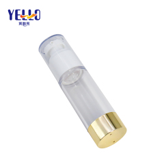 Transparent Airless Cosmetic Bottles Gold Plating / 35ml Lotion Bottle Packaging