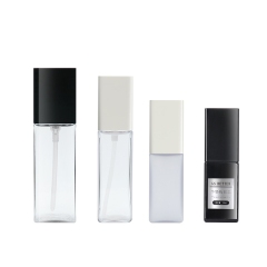 Luxury PET Rectangular Empty Cosmetic Fine Mist Spray Bottle Heavy Wall