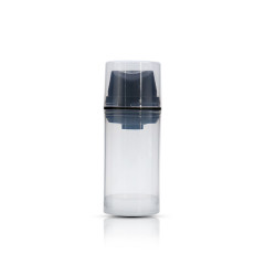 Customized Round Clear Airless Cosmetic Bottles PE Plastic For Lotion Cream