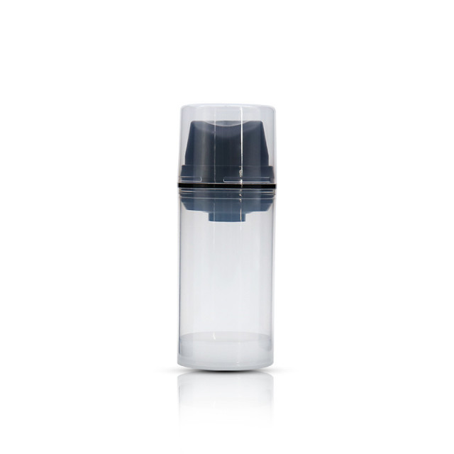 Customized Round Clear Airless Cosmetic Bottles PE Plastic For Lotion Cream