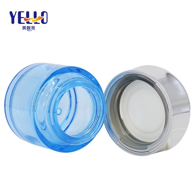 Clear PET Plastic Cosmetic Cream Jar , 50g Face Cream Jar With Screw Cap