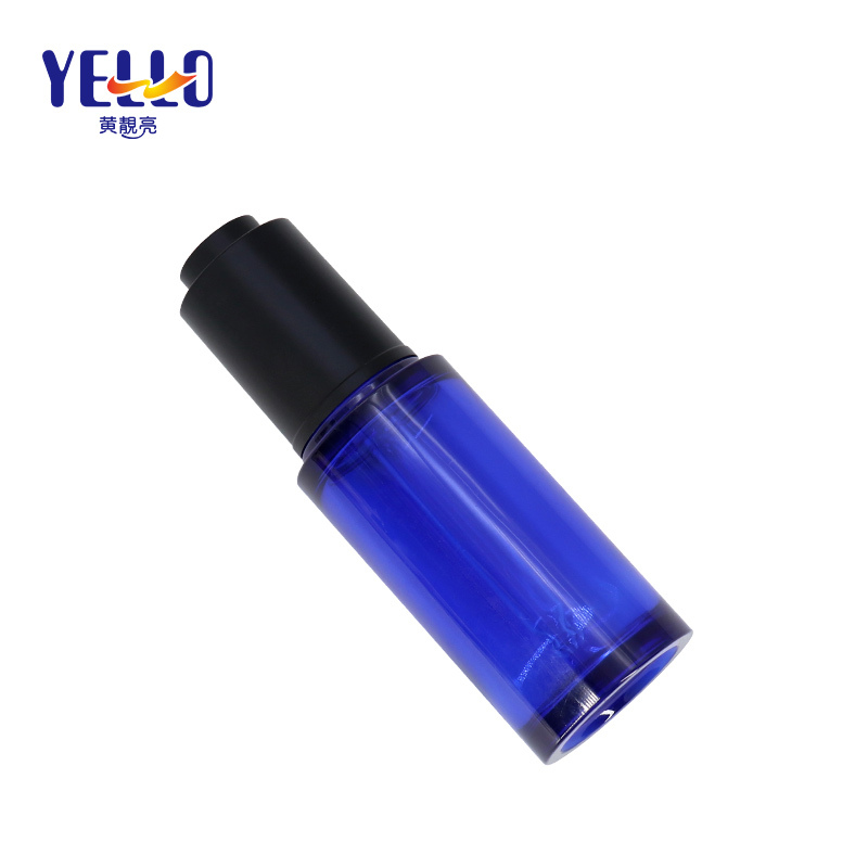 Clear Blue Cosmetic Serum Bottle With Dropper PETG Eco - Friendly Material