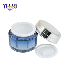 High Gloss Cosmetic Cream Jar Packaging , Face Cream Blue Jar
