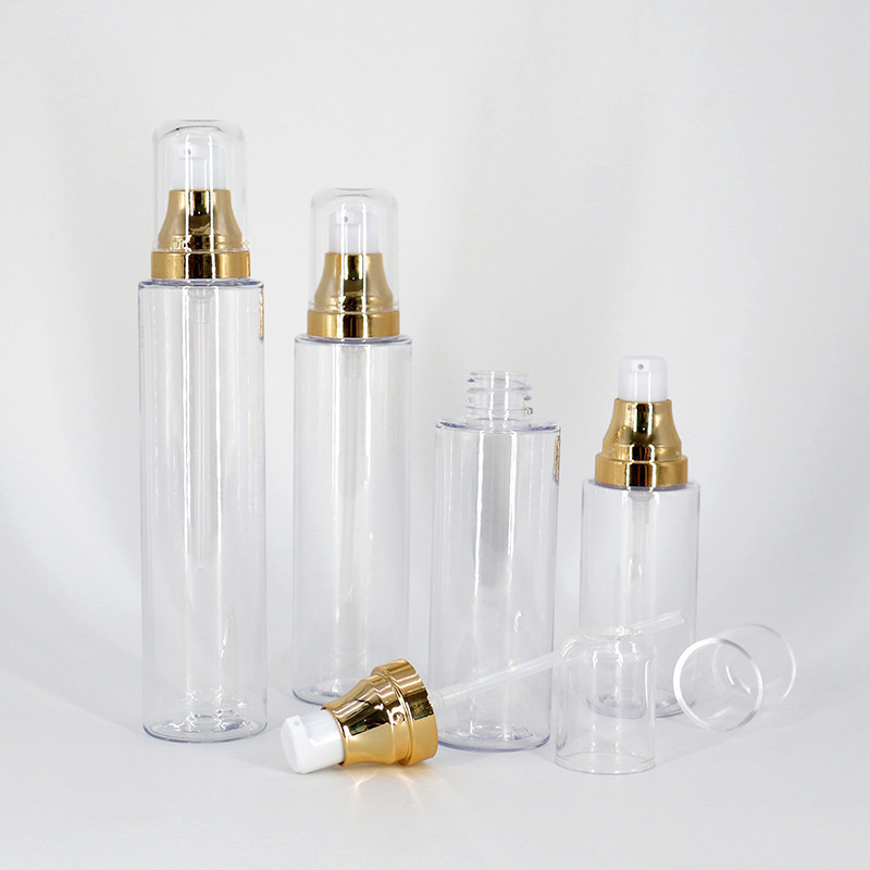 PET Plastic Clear Empty Lotion Bottle For Skincare Packaging 100ml