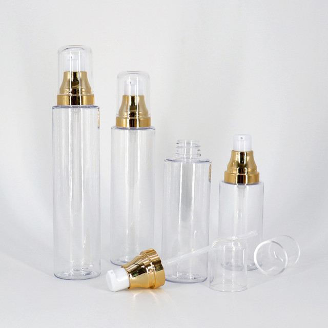 PET Plastic Clear Empty Lotion Bottle For Skincare Packaging 100ml